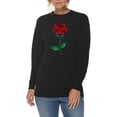 thumbnail image 1 of Plus Size Rose of Love Graphic Long Sleeve Crewneck Tee - Black 2XL, 1 of 4