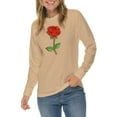 thumbnail image 1 of Plus Size Rose of Love Graphic Long Sleeve Crewneck Tee - Mushroom XL, 1 of 4