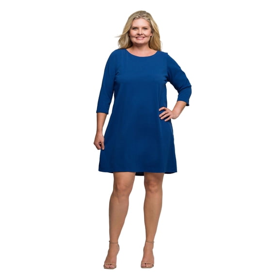 Plus Size Round Neck Knee Length A Line Dress