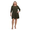 thumbnail image 1 of Plus Size Round Neck Knee Length A Line Dress, 1 of 10