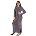 thumbnail image 1 of Plus Size Round Neck Shimmery Side Slit Maxi Dress, 1 of 6