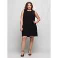 thumbnail image 1 of Plus Size Round Neck Sleeveless Mini Shift Dress, 1 of 9