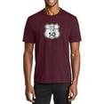 thumbnail image 1 of Plus Size Route US 50 Graphic Men's Fan Port & Company Performance Blend Crew Neck T-Shirt - Athletic Maroon XL, 1 of 2
