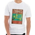 thumbnail image 1 of Plus Size Rusty Tennis Racquet Cotton Short Sleeve Graphic Shirt - White XL, 1 of 4