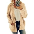 thumbnail image 1 of Plus Size S-5XL Womens Oversized Teddy Bear Winter Warm Cardigan Coats Ladies Fluffy Faux Fur Borg Button Jacket Outwear, 1 of 2