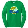 thumbnail image 1 of Plus Size Sailing Sunset Graphic Men's Ultra Cotton Long Sleeve T-Shirt - Irish Green XL, 1 of 2