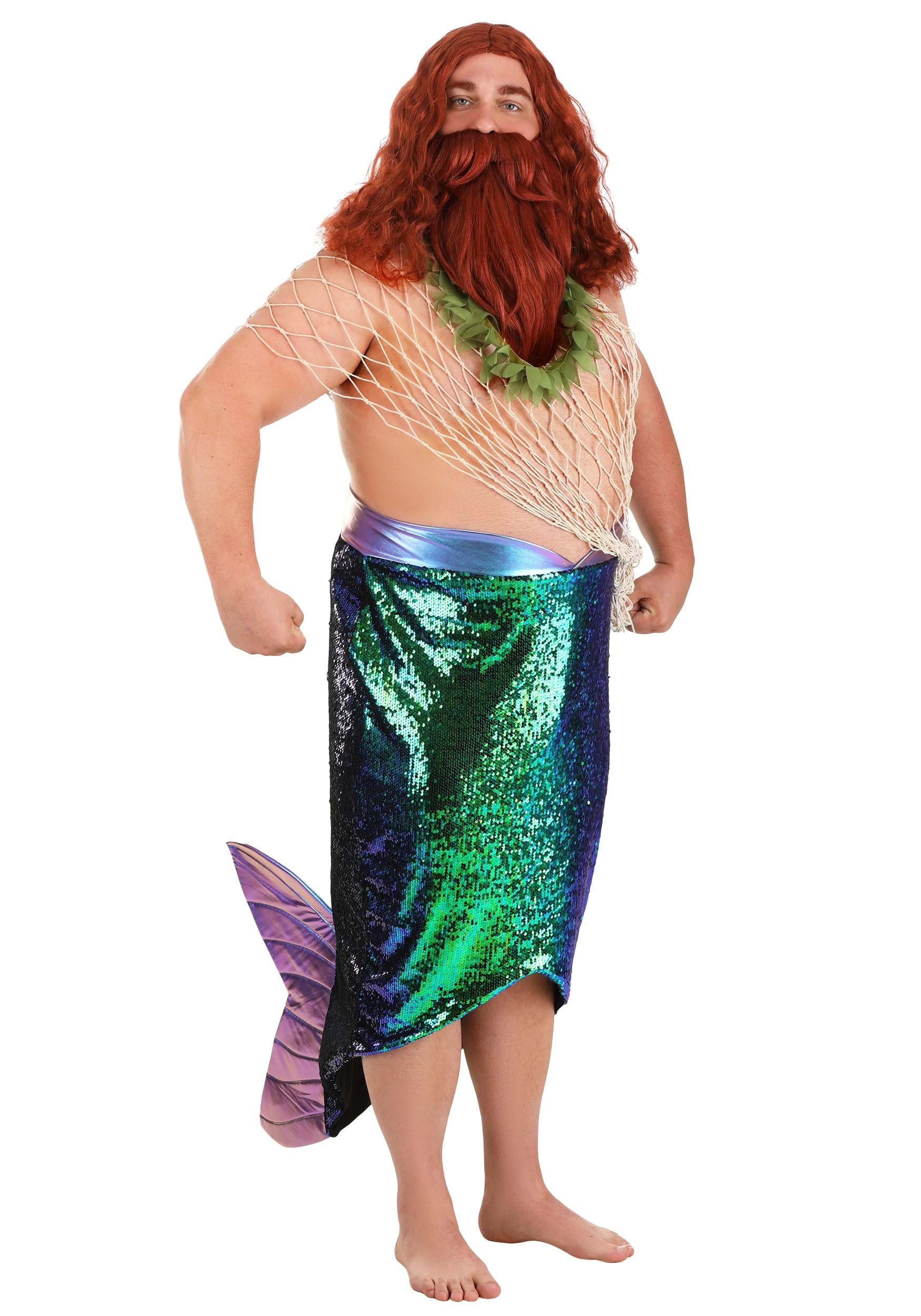 Meman Clothes Plus Size Salty Merman Costume - Walmart.com
