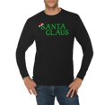 thumbnail image 1 of Plus Size Santa With Hat Graphic Long Sleeve Crewneck Tee - Black 3XL, 1 of 4