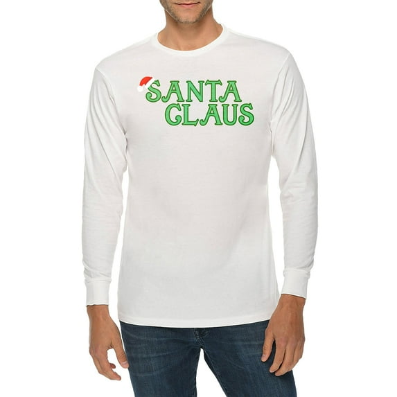 Plus Size Santa With Hat Graphic Long Sleeve Crewneck Tee - White XL