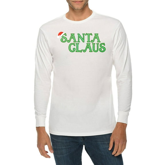 Plus Size Santa With Hat Graphic Long Sleeve Crewneck Tee - White XL