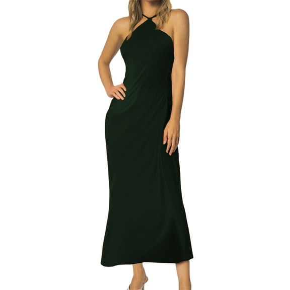 Plus Size Satin Dress For Women Elegant Evening Party Wedding Gown