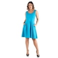 thumbnail image 1 of Plus Size Scoop Neck Fit N Flare Pocket Dress, 1 of 7