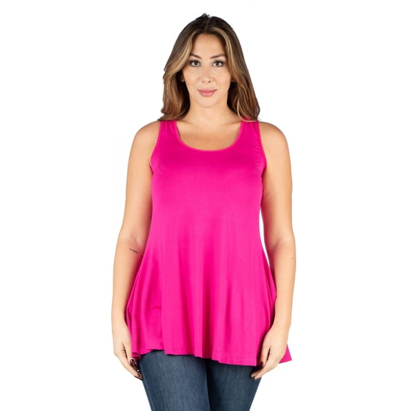 Plus Size Scoop Neck Sleeveless Tunic Tank Top