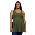 thumbnail image 1 of Plus Size Scoop Neck Sleeveless Tunic Tank Top, 1 of 10