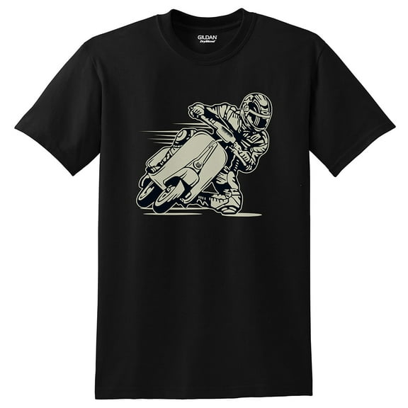 Plus Size Scooter Racer Graphic Men's DryBlend Cotton Polyester T-Shirt - Black XL