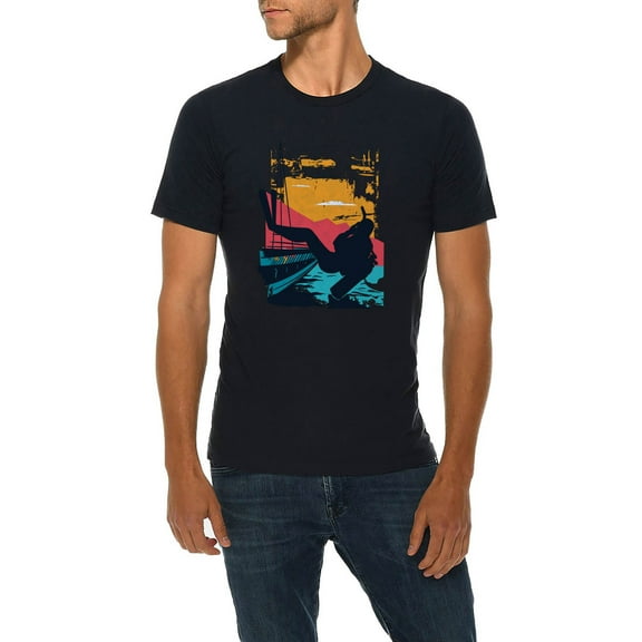 Plus Size Scuba Diving Scene Graphic Design Deluxe Jersey T-Shirt - Navy XL