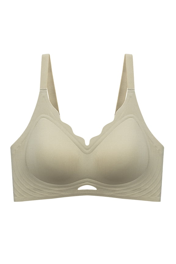 Plus Size Seamless Lift Bra For Women Fixed Cup Soft Support Reduces Bust Appearance Comfortable Underwire Bra For Everyday Wear Seamless Bra Sports Bra with Non Removable Pads Strap Less Bra No
