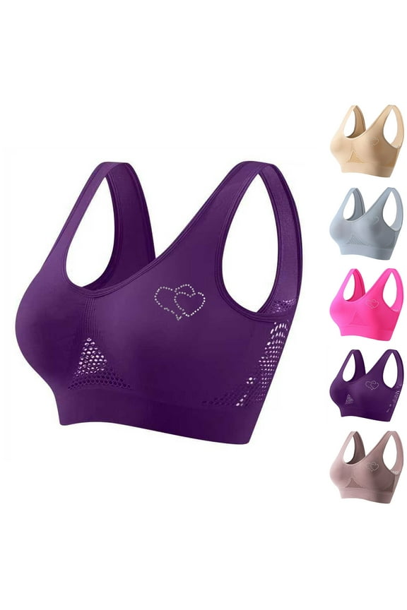 Plus Size Seamless No Underwire Bra For Women Lightweight Full Coverage Women Underwear Tank bras with Soft Support Navy 3XL