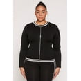 thumbnail image 1 of Womens Plus Size Seamless Varsity Stripe Track Jacket, 1 of 4