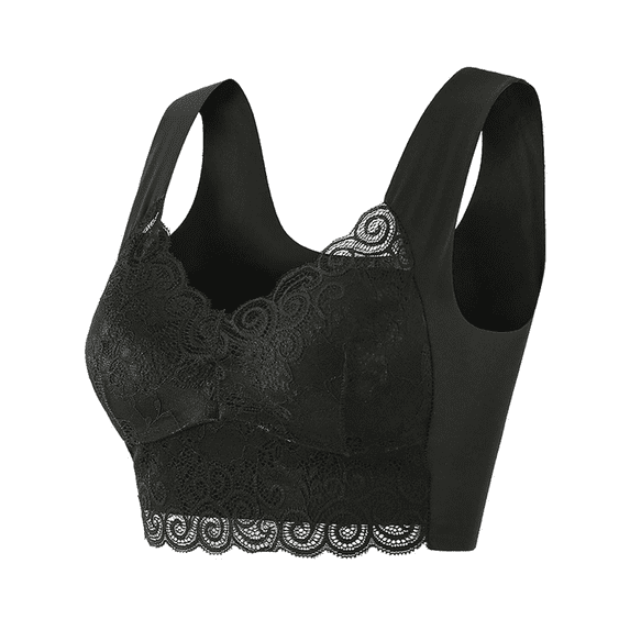 Plus Size Seamless Wireless Bra Women's Sexy Solid Lace Soft Wireless Underwear Daily Bra Comfort Bralettes Bras Basic Sleeping Bra for Women