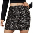 thumbnail image 1 of Plus Size Sequin Skirt for Women Elegant High Waist Mini Skirt Fashionable Party Club Wear Stylish Bodycon Outfit, 1 of 2