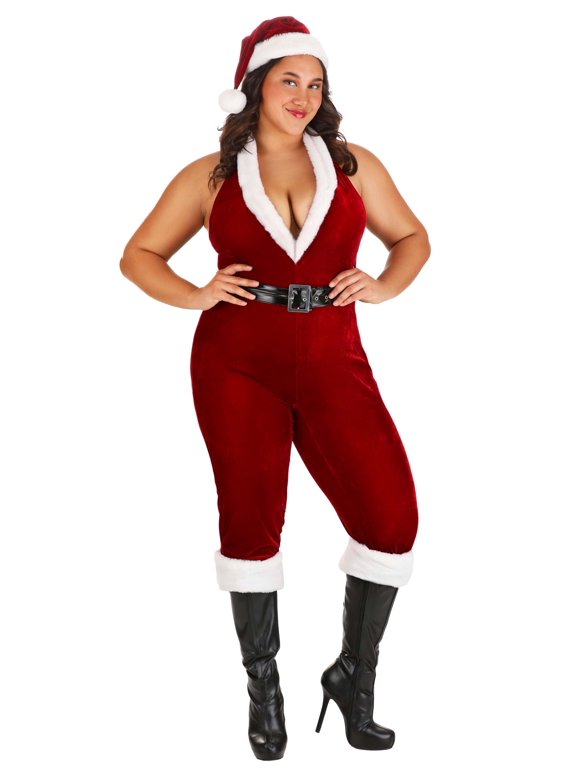 Plus Size Sexy Santa Bodysuit Women's Costume