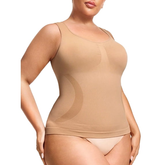 Plus Size Shapewear Camisole for Women's Shapewear Tummy Control Tank Tops Seamless Compression Body Shaper