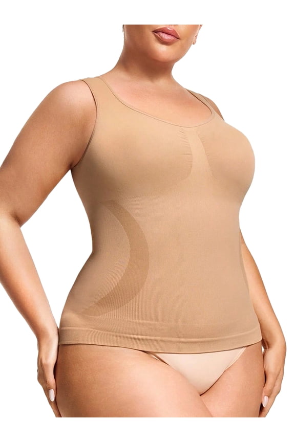 Plus Size Shapewear Camisole for Women's Shapewear Tummy Control Tank Tops Seamless Compression Body Shaper