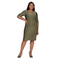 thumbnail image 1 of Plus Size Shimmer Bodycon Knee Length Dress, 1 of 9