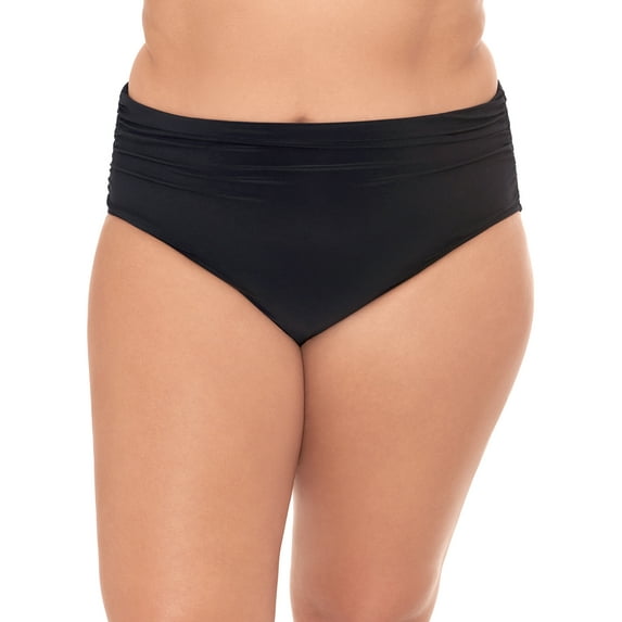 Plus Size Shirred Bikini Bottom Swimsuit