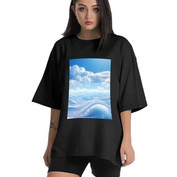 Plus Size Shirt for Women Black Tops for Women Oversized Short Sleeves Shirt for Women T Shirt Crewneck Shirt for Women L