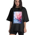 thumbnail image 1 of Plus Size Shirt for Women Black Tops for Women Oversized Short Sleeves Shirt for Women Abstraction Pink 1 T Shirt Crewneck Shirt for Women L, 1 of 5