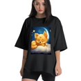 thumbnail image 1 of Plus Size Shirt for Women Black Tops for Women Oversized Short Sleeves Shirt for Women Cute Puppy T Shirt Crewneck Shirt for Women L, 1 of 5