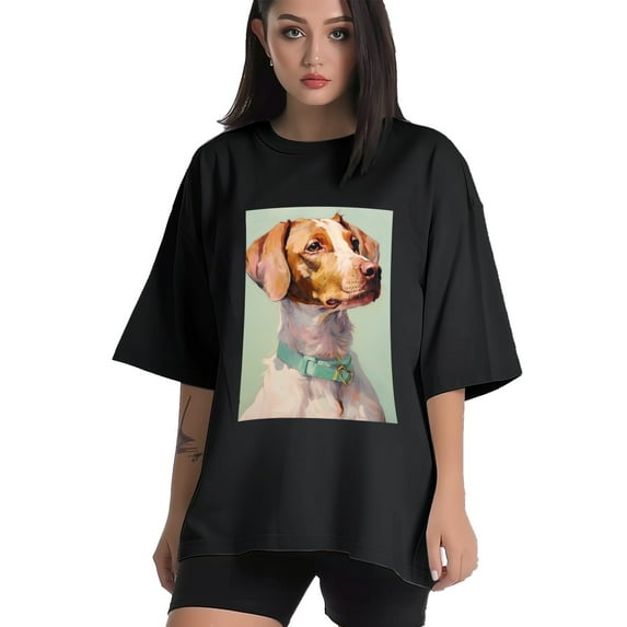 Plus Size Shirt for Women Black Tops for Women Oversized Short Sleeves Shirt for Women Dog T Shirt Crewneck Shirt for Women XL