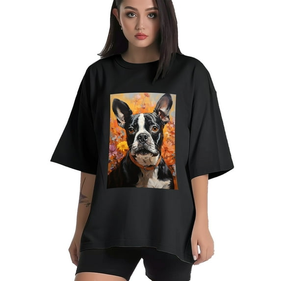 Plus Size Shirt for Women Black Tops for Women Oversized Short Sleeves Shirt for Women Dog3 T Shirt Crewneck Shirt for Women L