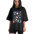 thumbnail image 1 of Plus Size Shirt for Women Black Tops for Women Oversized Short Sleeves Shirt for Women Easter 148 T Shirt Crewneck Shirt for Women 3XL, 1 of 5