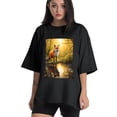 thumbnail image 1 of Plus Size Shirt for Women Black Tops for Women Oversized Short Sleeves Shirt for Women Fox T Shirt Crewneck Shirt for Women XL, 1 of 5