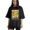 thumbnail image 1 of Plus Size Shirt for Women Black Tops for Women Oversized Short Sleeves Shirt for Women Fox T Shirt Crewneck Shirt for Women XL, 1 of 5
