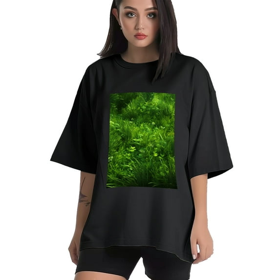 Plus Size Shirt for Women Black Tops for Women Oversized Short Sleeves Shirt for Women Grass3 T Shirt Crewneck Shirt for Women 3XL