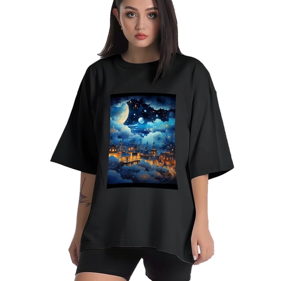 Plus Size Shirt for Women Black Tops for Women Oversized Short Sleeves Shirt for Women Home In The Clouds 1 T Shirt Crewneck Shirt for Women L