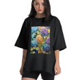 thumbnail image 1 of Plus Size Shirt for Women Black Tops for Women Oversized Short Sleeves Shirt for Women Iridescent Hydrangea3 T Shirt Crewneck Shirt for Women L, 1 of 5