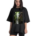 thumbnail image 1 of Plus Size Shirt for Women Black Tops for Women Oversized Short Sleeves Shirt for Women Japanese Attractions T Shirt Crewneck Shirt for Women XL, 1 of 5