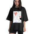 thumbnail image 1 of Plus Size Shirt for Women Black Tops for Women Oversized Short Sleeves Shirt for Women Love T Shirt Crewneck Shirt for Women L, 1 of 5