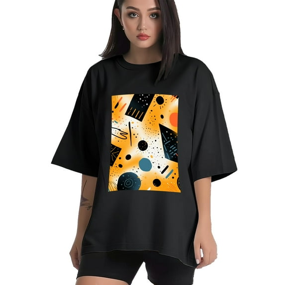 Plus Size Shirt for Women Black Tops for Women Oversized Short Sleeves Shirt for Women Modern Simplicity 4 T Shirt Crewneck Shirt for Women 3XL