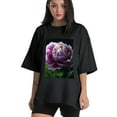 thumbnail image 1 of Plus Size Shirt for Women Black Tops for Women Oversized Short Sleeves Shirt for Women Mountain T Shirt Crewneck Shirt for Women XL, 1 of 5