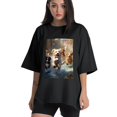 thumbnail image 1 of Plus Size Shirt for Women Black Tops for Women Oversized Short Sleeves Shirt for Women Puppy T Shirt Crewneck Shirt for Women L, 1 of 5