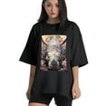 thumbnail image 1 of Plus Size Shirt for Women Black Tops for Women Oversized Short Sleeves Shirt for Women Rhino Head1 T Shirt Crewneck Shirt for Women 3XL, 1 of 5