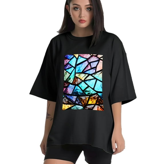 Plus Size Shirt for Women Black Tops for Women Oversized Short Sleeves Shirt for Women T Shirt Crewneck Shirt for Women L