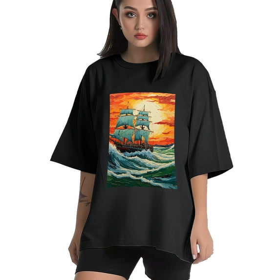 Plus Size Shirt for Women Black Tops for Women Oversized Short Sleeves Shirt for Women T Shirt Crewneck Shirt for Women L