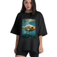 thumbnail image 1 of Plus Size Shirt for Women Black Tops for Women Oversized Short Sleeves Shirt for Women T Shirt Crewneck Shirt for Women XL, 1 of 5